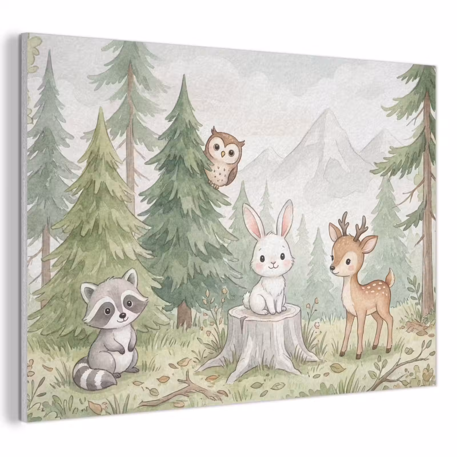 Akoestisch schilderij - Bos - Dieren - Groen — 1