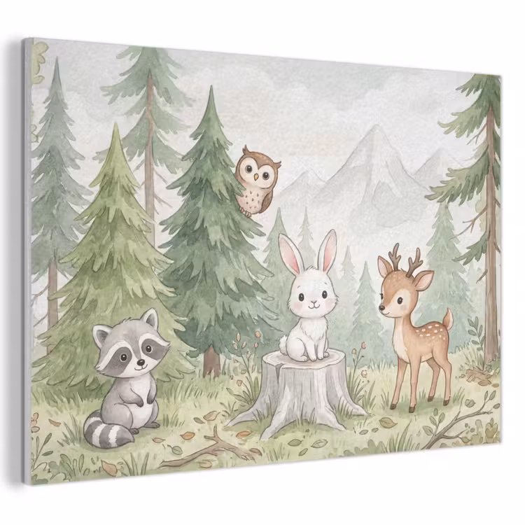Akoestisch schilderij - Bos - Dieren - Groen — 1