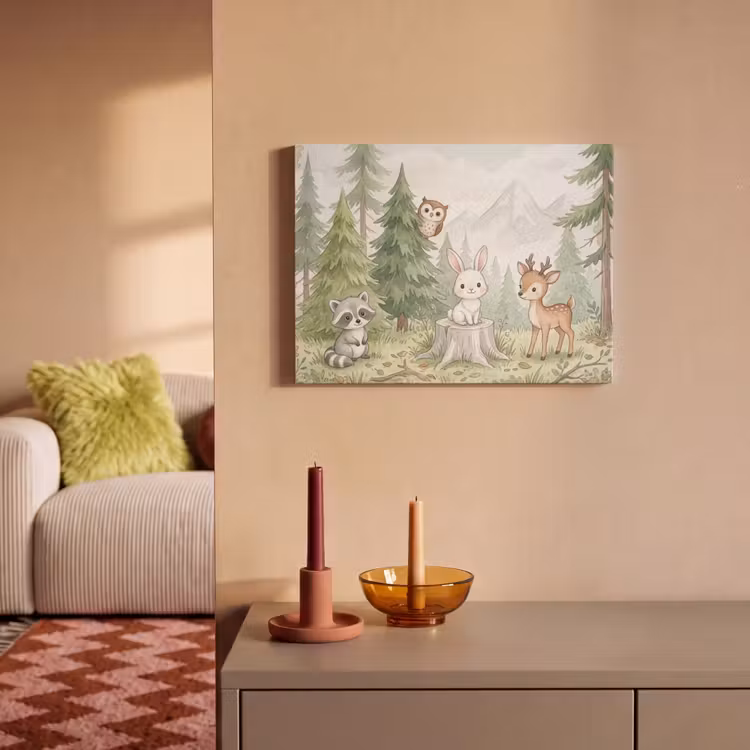 Akoestisch schilderij - Bos - Dieren - Groen — 2