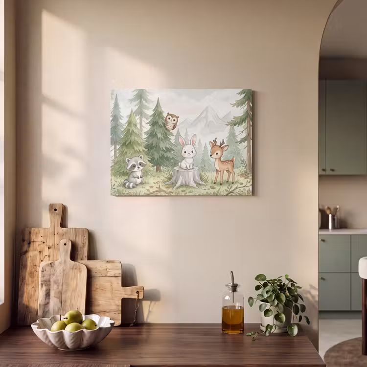 Akoestisch schilderij - Bos - Dieren - Groen — 3