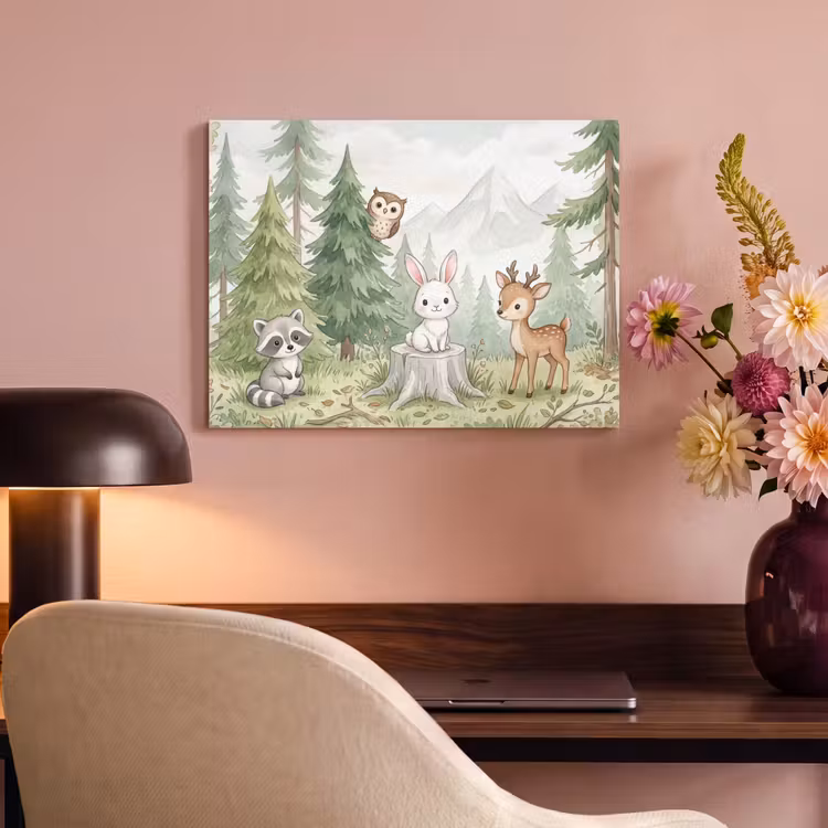 Akoestisch schilderij - Bos - Dieren - Groen — 4
