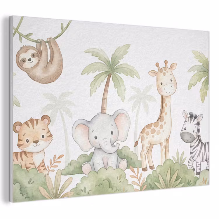 Akoestisch schilderij - Dieren - Jungle - Pastel — 1