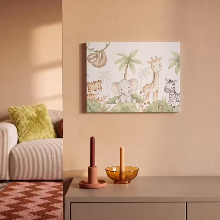 Akoestisch schilderij - Dieren - Jungle - Pastel — 2