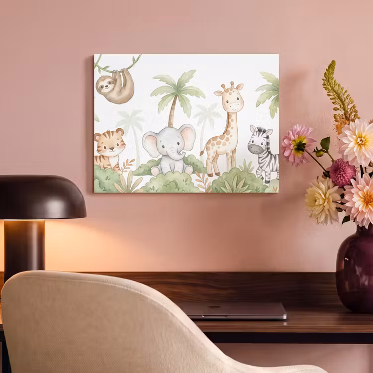 Akoestisch schilderij - Dieren - Jungle - Pastel — 4