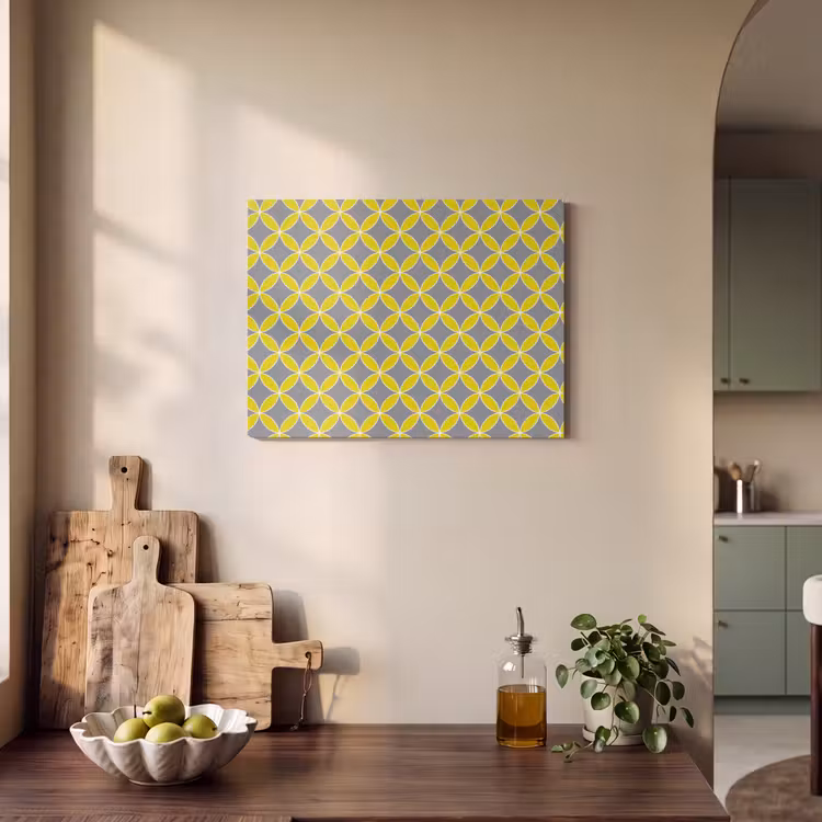 Akoestisch schilderij - Geometrisch - Cirkels - Modern - Grijs - Geel — 3