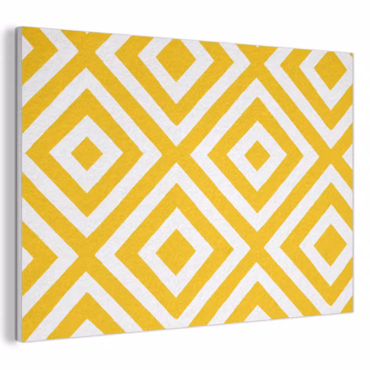 Akoestisch schilderij - Geometrisch - Lijnen - Modern - Geel - Wit — 1