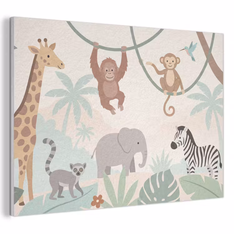 Akoestisch schilderij - Jungle - Dieren - Groen — 1