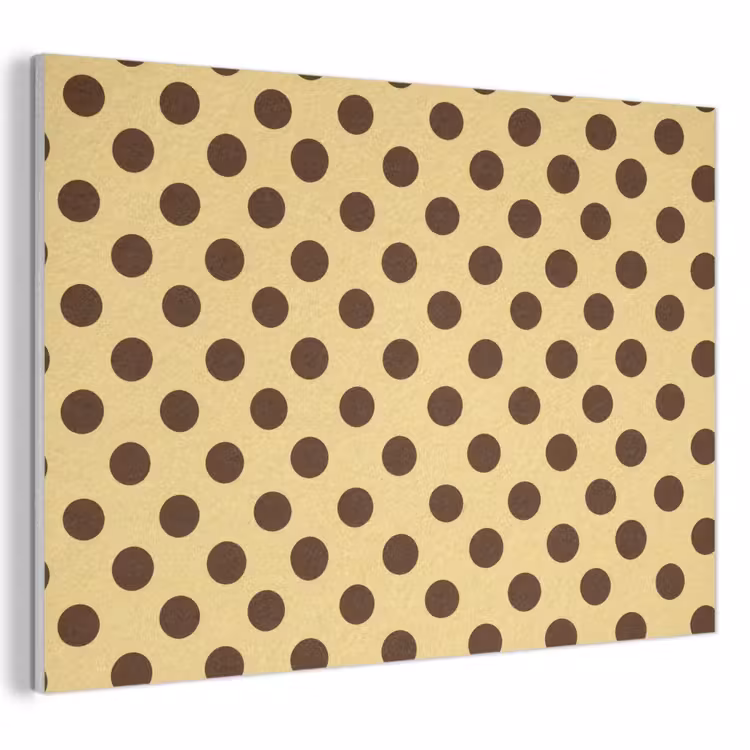 Akoestisch schilderij - Polka Dot - Stippen - Retro - Geel - Bruin — 1