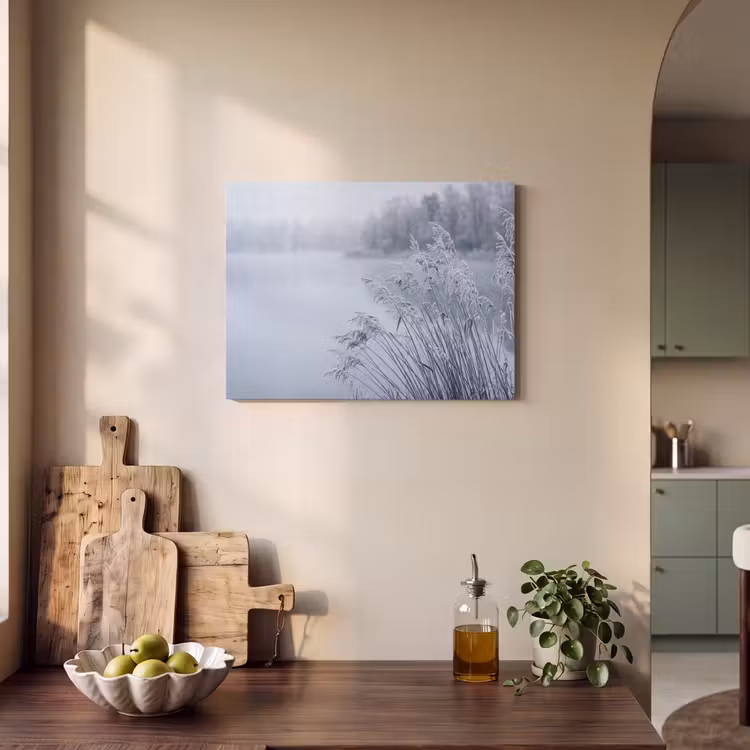 Akoestisch schilderij - Riet - Bevroren - Winter - Natuur — 3