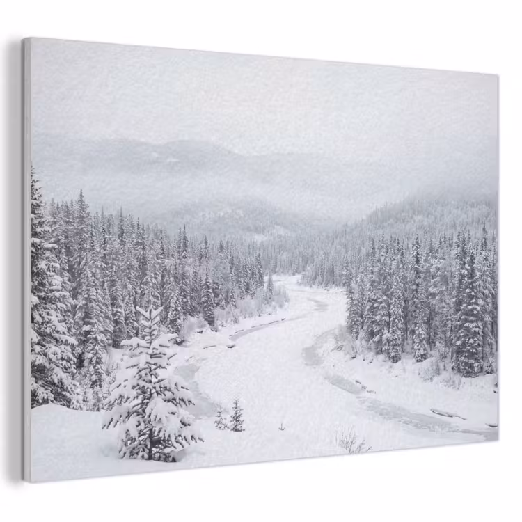 Akoestisch schilderij - Rivier - Bevroren - Landschap - Winter — 1