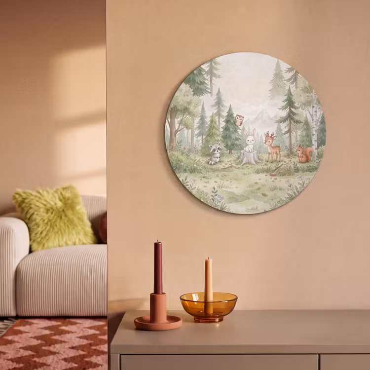 Akoestisch schilderij rond - Bos - Dieren - Groen — 3