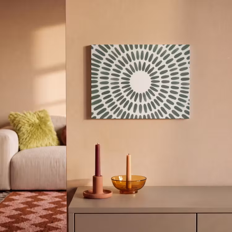 Akoestisch schilderij - Abstract - Cirkel - Patroon - Modern - Groen — 2