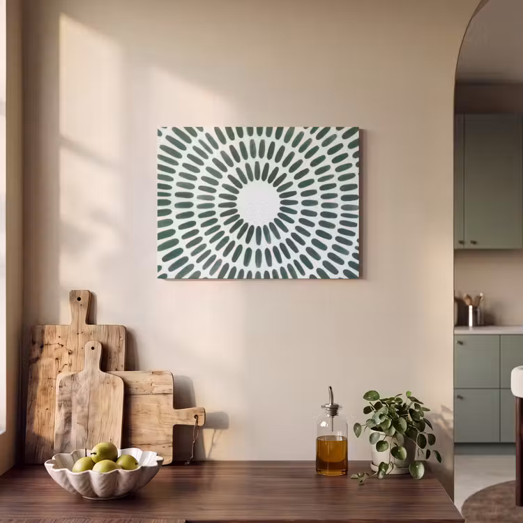 Akoestisch schilderij - Abstract - Cirkel - Patroon - Modern - Groen — 3