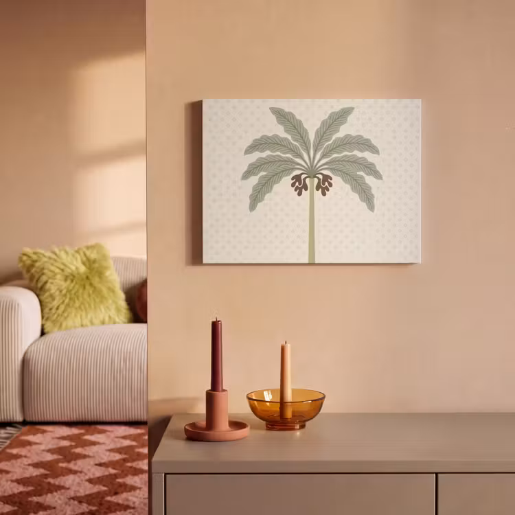 Akoestisch schilderij - Boom - Bladeren - Groen - Decoratief - Beige — 2
