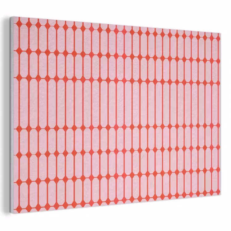 Akoestisch schilderij - Geometrisch - Minimalistisch - Rood - Roze — 1