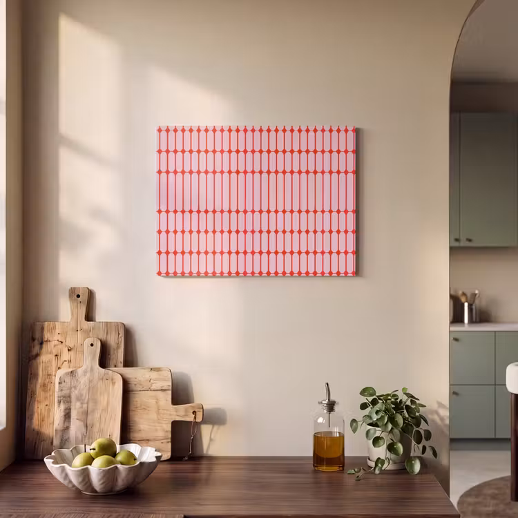 Akoestisch schilderij - Geometrisch - Minimalistisch - Rood - Roze — 3