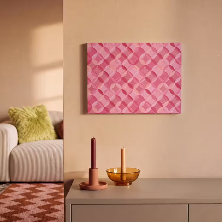 Akoestisch schilderij - Geometrisch - Mozaïek - Modern - Roze — 2