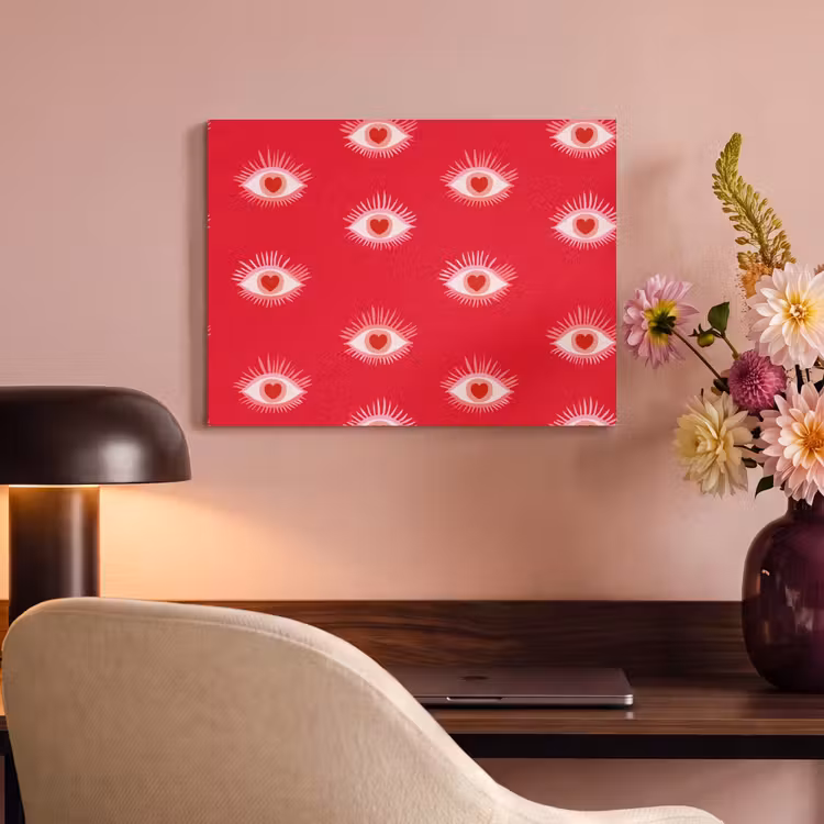 Akoestisch schilderij - Ogen - Hart - Abstract - Rood - Roze — 4