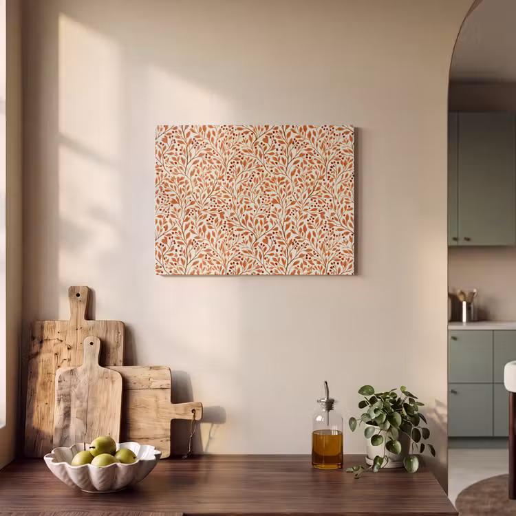 Akoestisch schilderij - Bladeren - Botanisch - Terracotta — 3