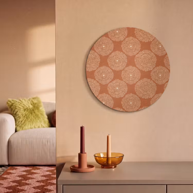 Akoestisch schilderij rond - Cirkels - Grafisch - Patroon - Terracotta — 3