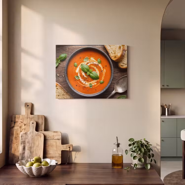 Akoestisch schilderij - Eten - Soep - Basilicum - Rustiek - Rood — 3