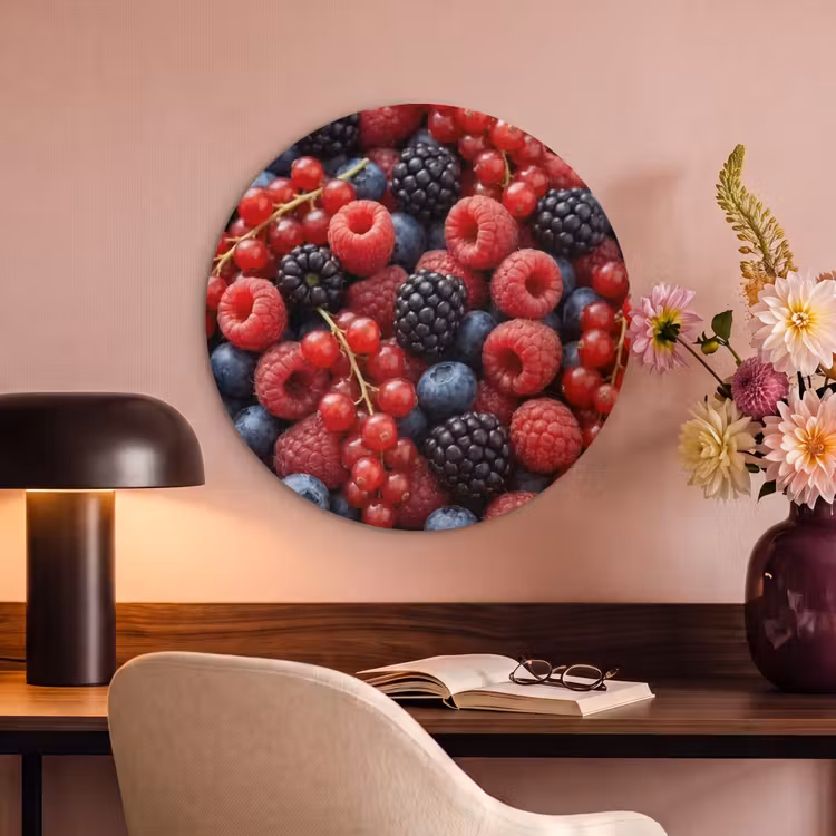 Akoestisch schilderij rond - Bessen - Mix - Vers - Eten - Kleurrijk — 2