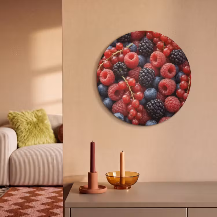 Akoestisch schilderij rond - Bessen - Mix - Vers - Eten - Kleurrijk — 3
