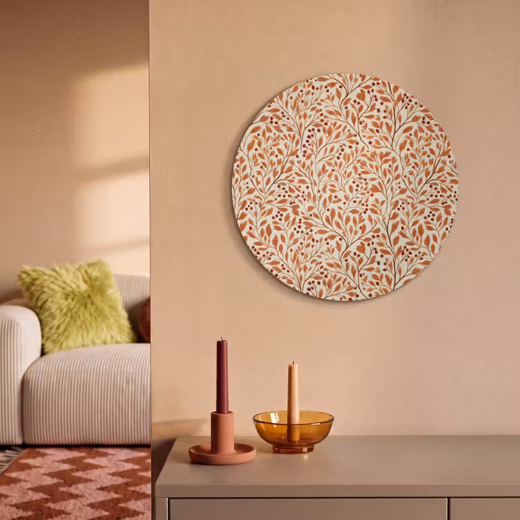 Akoestisch schilderij rond - Bladeren - Botanisch - Terracotta — 3