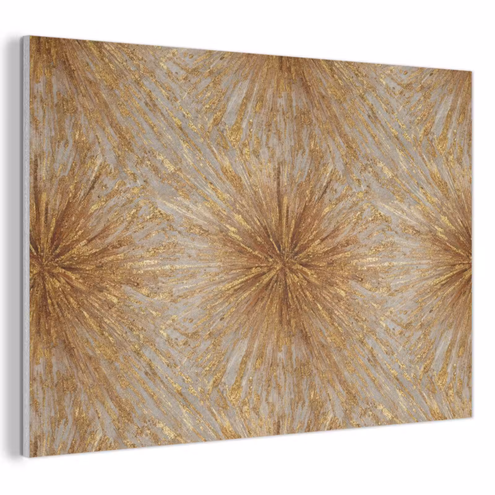Akoestisch schilderij - Explosie - Abstract - Goud - Wit — 1