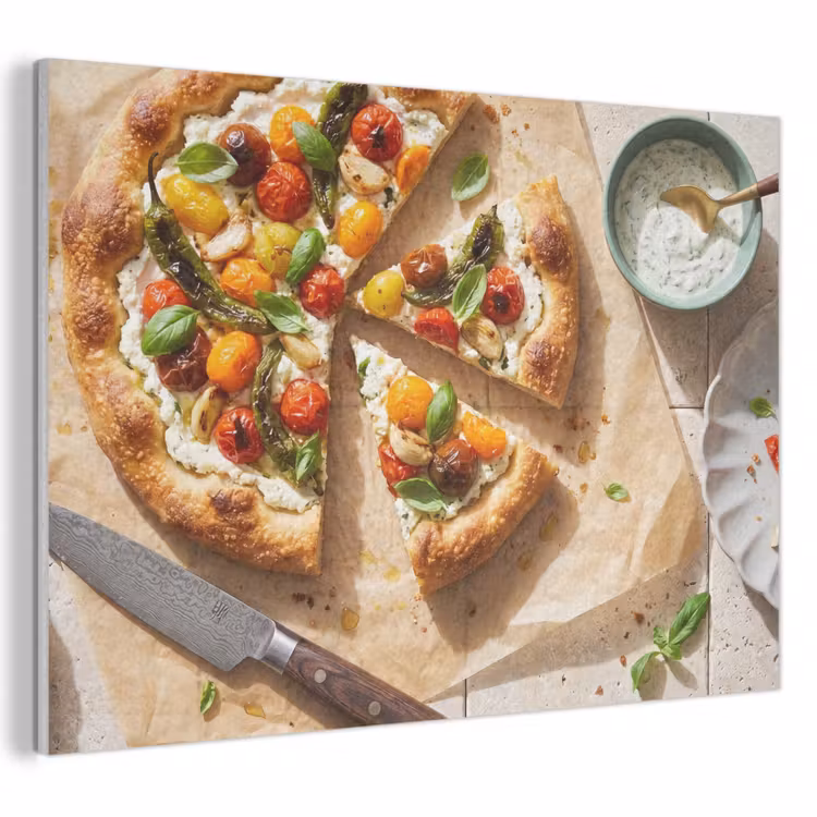 Akoestisch schilderij - Eten - Tomaten - Basilicum - Maaltijd - Vers — 1