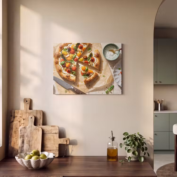 Akoestisch schilderij - Eten - Tomaten - Basilicum - Maaltijd - Vers — 3