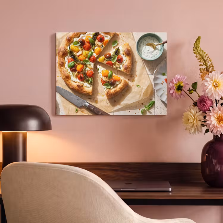 Akoestisch schilderij - Eten - Tomaten - Basilicum - Maaltijd - Vers — 4