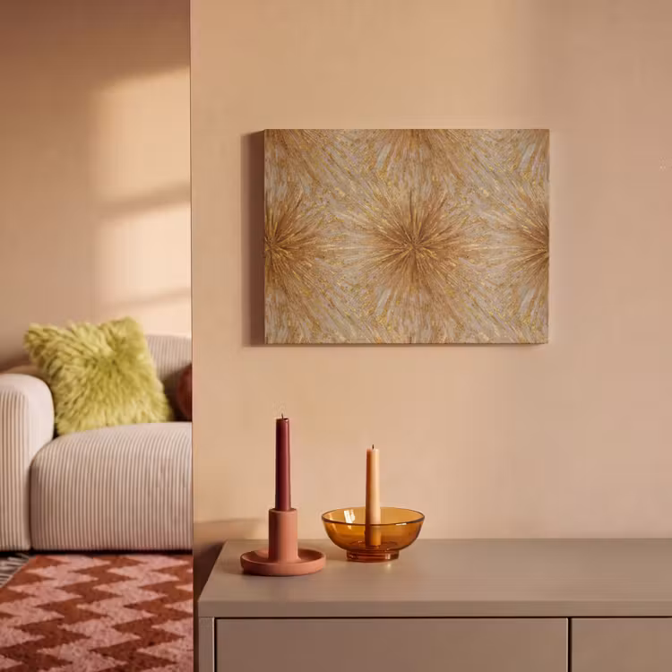 Akoestisch schilderij - Explosie - Abstract - Goud - Wit — 2