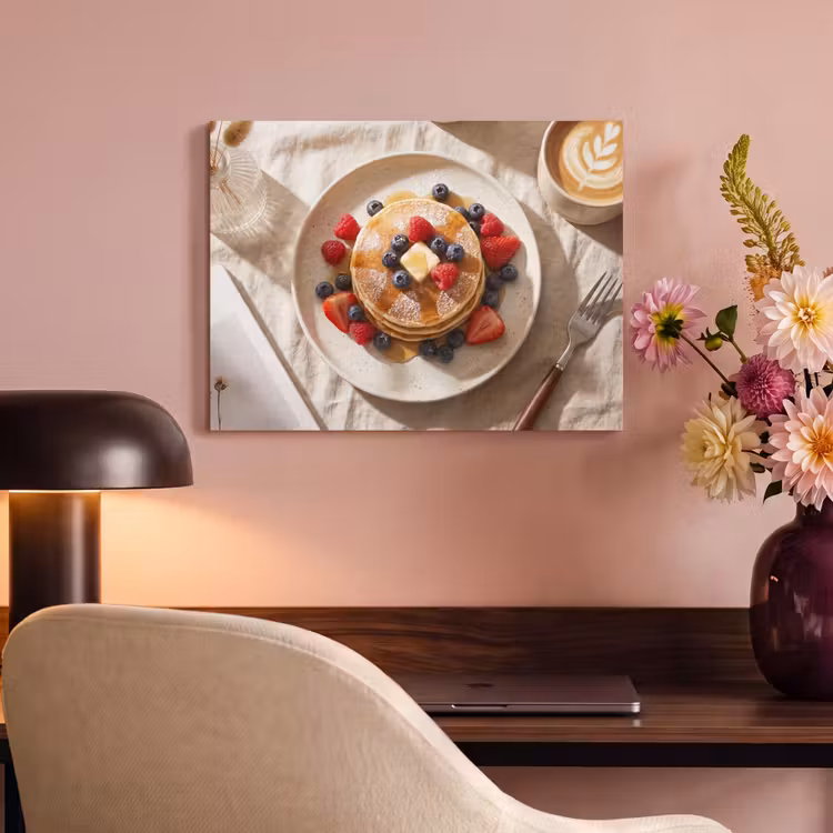Akoestisch schilderij - Pannenkoeken - Bessen - Ontbijt - Modern - Beige — 4