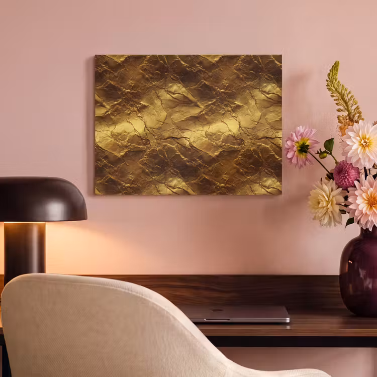 Akoestisch schilderij - Bladgoud - Textuur - Goud — 4