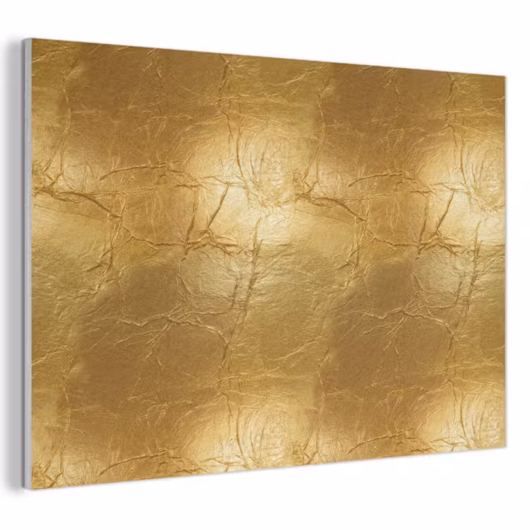 Akoestisch schilderij - Bladgoud - Vintage - Textuur - Warm Goud — 1