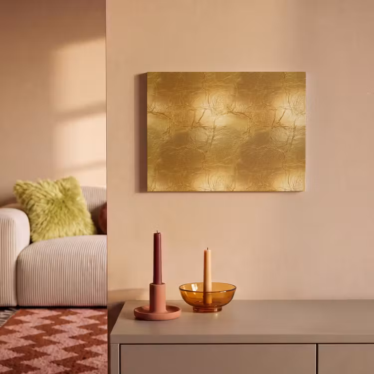 Akoestisch schilderij - Bladgoud - Vintage - Textuur - Warm Goud — 2