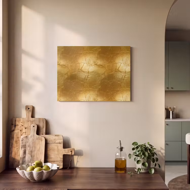 Akoestisch schilderij - Bladgoud - Vintage - Textuur - Warm Goud — 3
