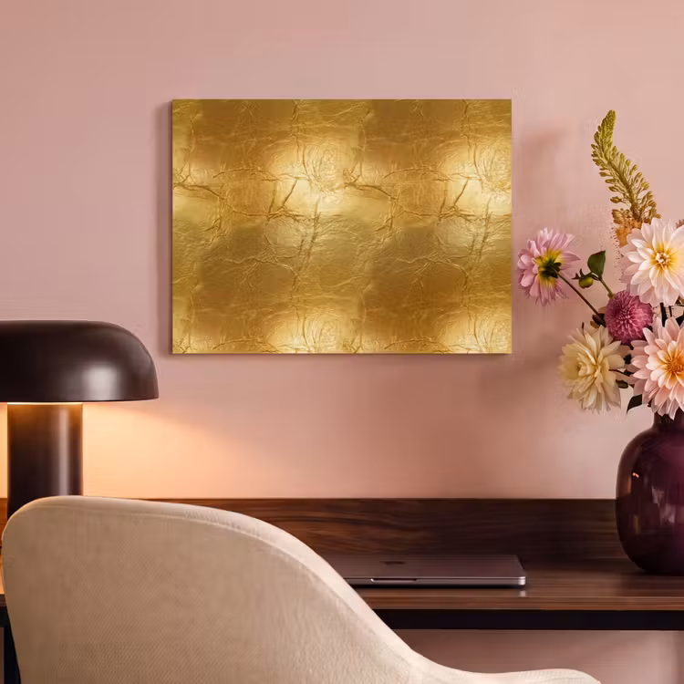 Akoestisch schilderij - Bladgoud - Vintage - Textuur - Warm Goud — 4