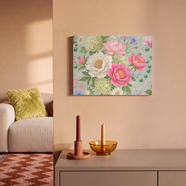 Akoestisch schilderij - Bloemen - Patroon - Botanisch - Groen — 2