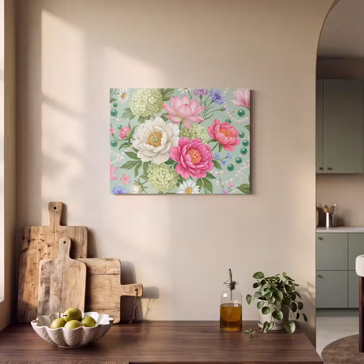 Akoestisch schilderij - Bloemen - Patroon - Botanisch - Groen — 3