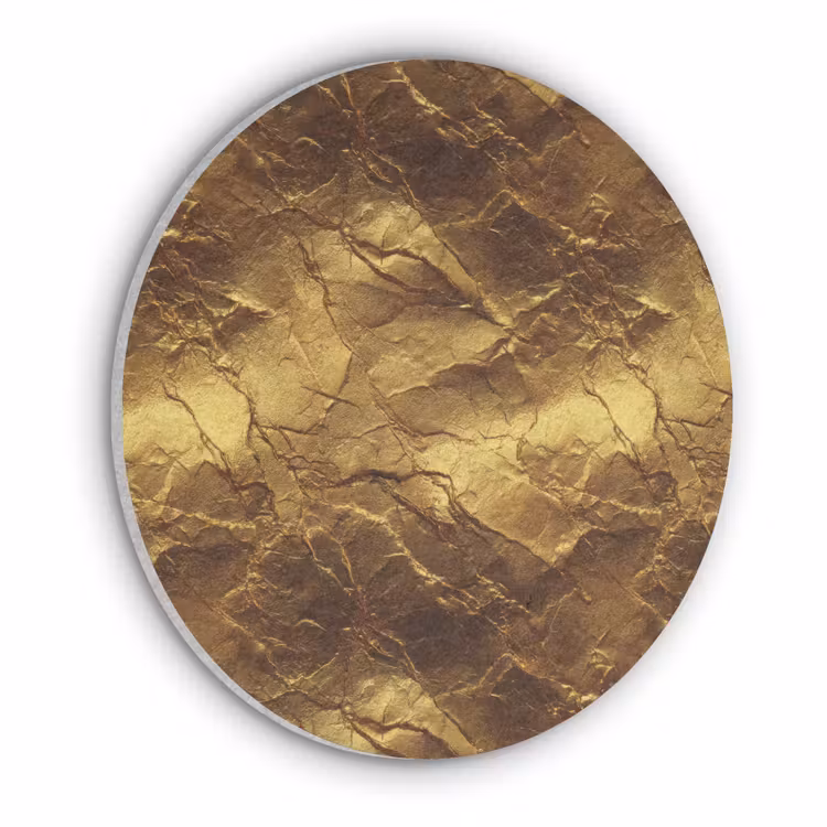Akoestisch schilderij rond - Bladgoud - Textuur - Goud — 1