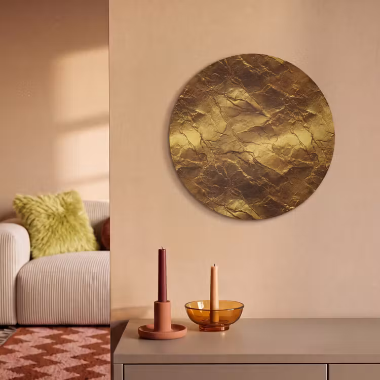 Akoestisch schilderij rond - Bladgoud - Textuur - Goud — 3