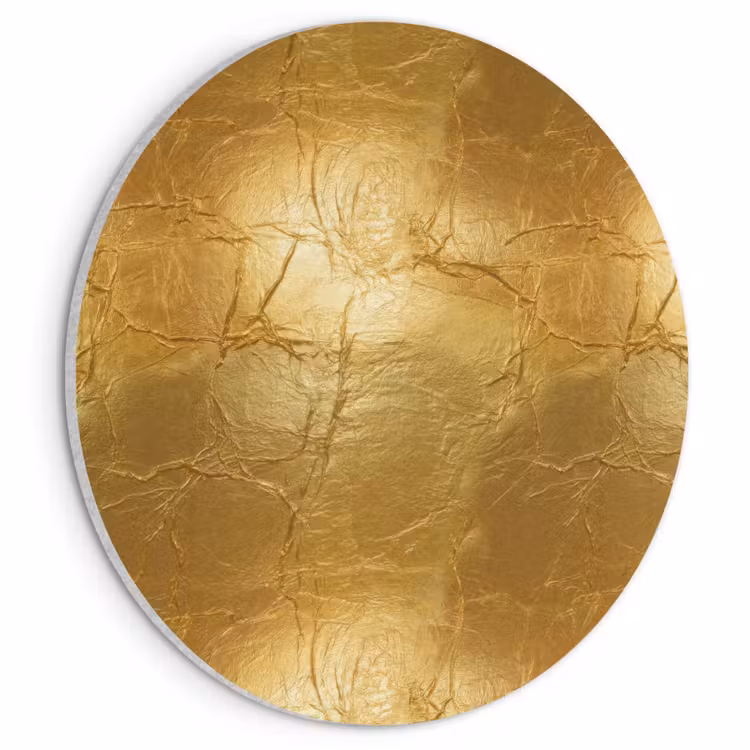 Akoestisch schilderij rond - Bladgoud - Vintage - Textuur - Warm Goud — 1