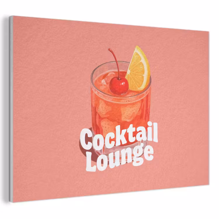 Akoestisch schilderij - Cocktail Lounge - Glas - Koraal — 1