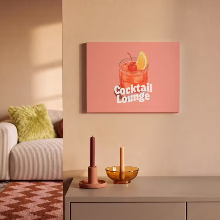 Akoestisch schilderij - Cocktail Lounge - Glas - Koraal — 2