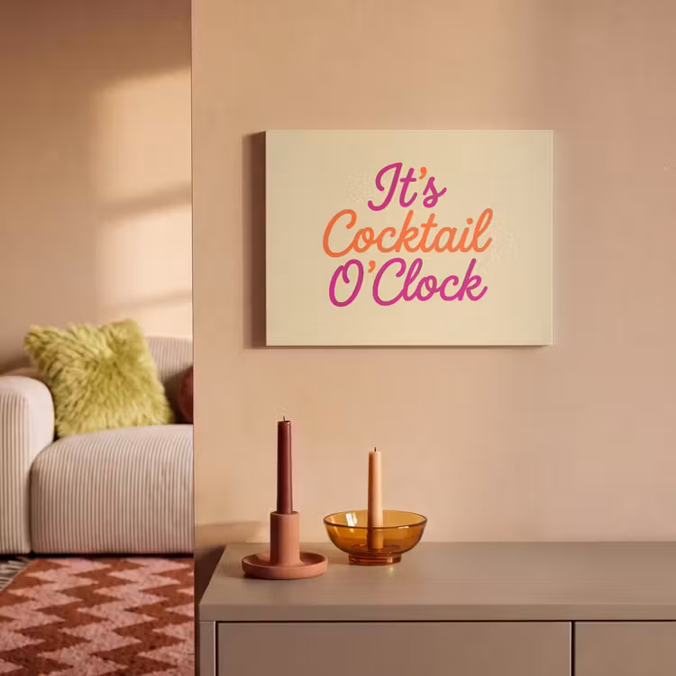Akoestisch schilderij - Cocktail O'Clock - Geel - Retro — 2