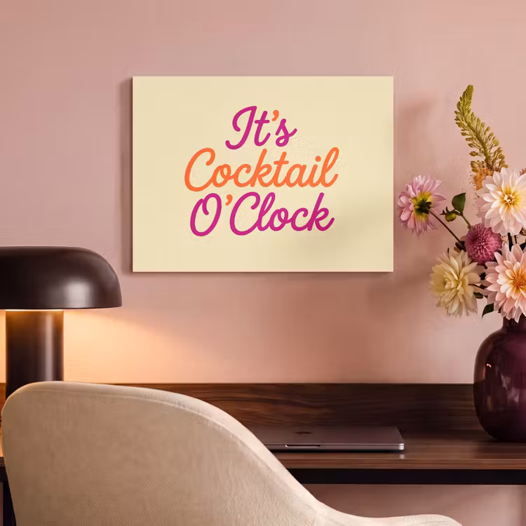 Akoestisch schilderij - Cocktail O'Clock - Geel - Retro — 4