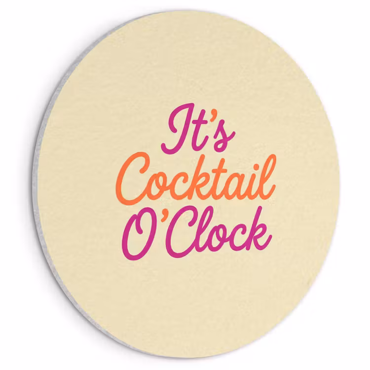 Akoestisch schilderij rond - Cocktail O'Clock - Geel - Retro — 1