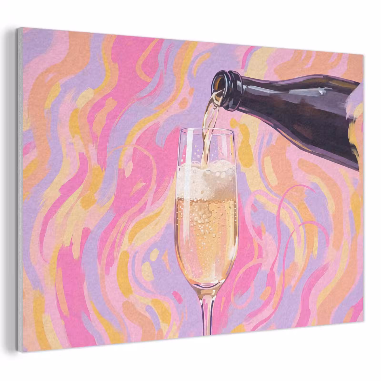 Akoestisch schilderij - Drank - Inschenken - Feest - Abstract - Roze — 1